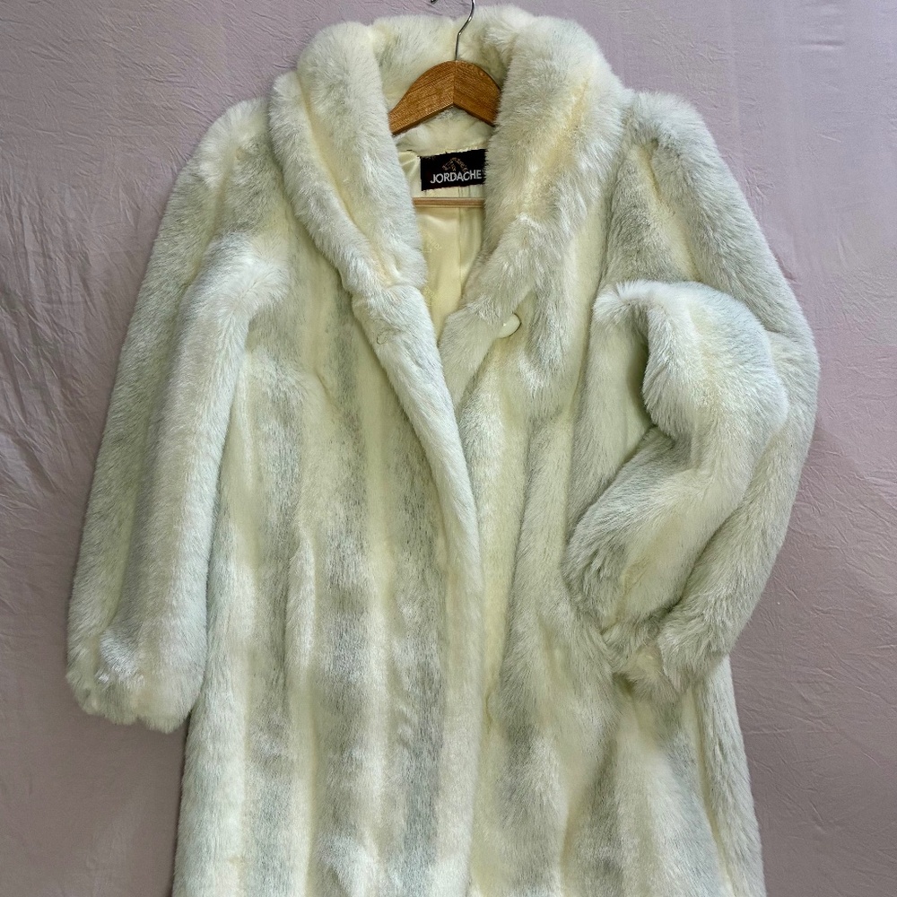 White Jordache vintage faux fur coat
